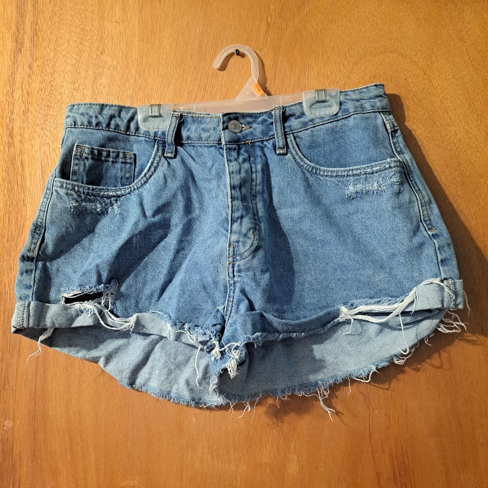 Forever 21 Blue Distressed Jean Shorts